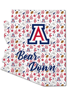 Arizona Wildcats Floral State Sign - Blue