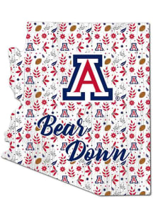 Arizona Wildcats 24 Inch Floral State Wall Art - Blue