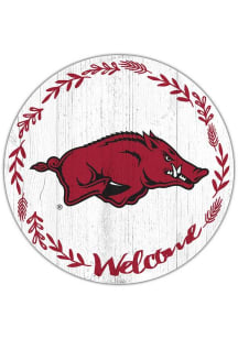 Arkansas Razorbacks Welcome Circle Sign - Red
