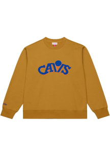 Mitchell and Ness Cleveland Cavaliers Mens White Dusted Collection Long Sleeve Fashion Sweatshirt