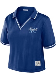 WEAR by Erin Andrews Kansas City Royals Womens Blue Polo Short Sleeve Polo Shirt