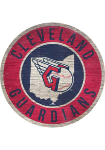 Cleveland Guardians State Circle Sign - Red