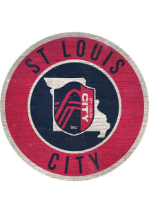 St Louis City SC 12inch Circle State Sign - Red