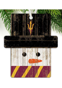 Arizona State Sun Devils Snowman Ornament - Red