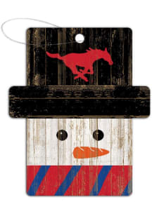 SMU Mustangs Snowman Ornament - Red