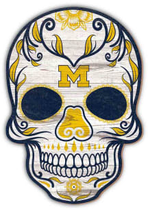 Michigan Wolverines 12 inch Sugar Skull Sign - Green