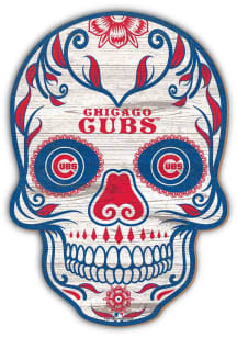 Chicago Cubs 12 inch Sugar Skull Sign - Blue