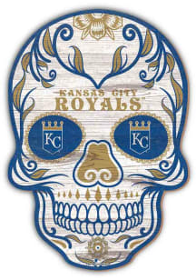 Kansas City Royals 12 inch Sugar Skull Sign - Blue
