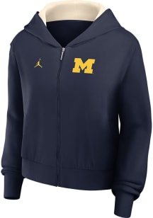 Nike Michigan Wolverines Womens Navy Blue Chill Long Sleeve Full Zip Jacket