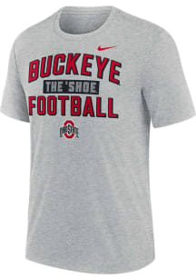 Nike Ohio State Buckeyes Grey Local Triblend Tee Short Sleeve Fashion T Shirt