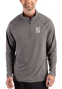 Cutter and Buck Northwestern Wildcats Mens Graphite Prospect Eco Big and Tall Qtr Zip