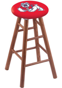 Fresno State Bulldogs Round Cushion Oak Pub Stool - Brown