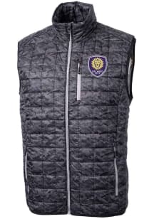 Cutter and Buck Orlando City SC Mens Black Rainier PrimaLoft Printed Sleeveless Jacket