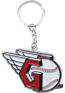 Cleveland Guardians 3MM Silver Keychain - Navy Blue
