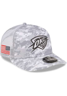 New Era Oklahoma City Thunder Digi Camo LP Stretch 9FIFTY Trucker Adjustable Hat - White