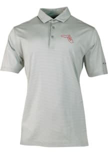 Columbia Florida State Seminoles Mens Grey Vault Heat Seal Double Hit Short Sleeve Polo
