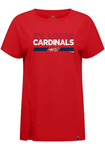 Levelwear St Louis Cardinals Womens Red Influx Not Hitter City Connect Short Sleeve T-Shirt