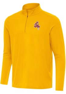 Antigua Arizona State Sun Devils Mens Gold Intent Long Sleeve Qtr Zip Pullover