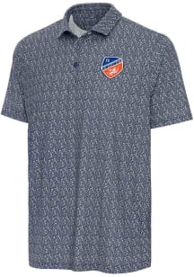 Antigua FC Cincinnati Mens Navy Blue Botanic Short Sleeve Polo