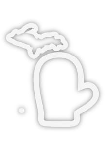 The Mitten State Michigan Mitten State Auto Decal - White