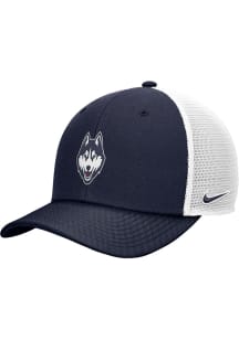 Nike UConn Huskies Mascot Rise Trucker Adjustable Hat - Navy Blue