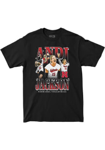 Andi Jackson Nebraska Cornhuskers Black Retro Tee Short Sleeve Fashion Player T Shirt