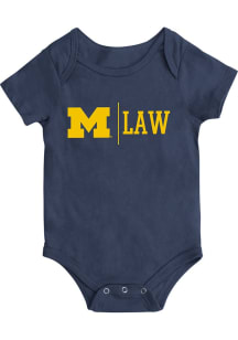 Colosseum Michigan Wolverines Baby Navy Blue Law School Short Sleeve One Piece