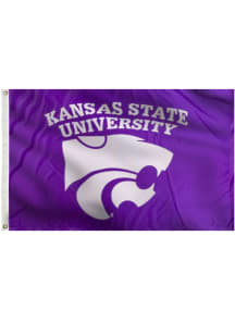 K-State Wildcats 3x5 Power Cat Silk Screen Grommet Flag - Purple