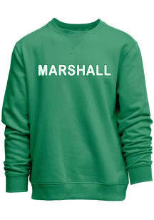 Marshall Thundering Herd Womens Kelly Green Chenille Crew Sweatshirt