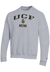 Champion UCF Knights Mens Grey Heather Logo Mom Powerblend Long Sleeve Crew Sweatshirt