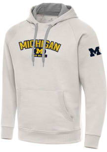 Antigua Michigan Wolverines Mens White Victory Long Sleeve Hoodie