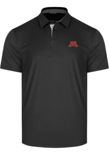 Swannies Minnesota Golden Gophers Mens Black James H Short Sleeve Polo