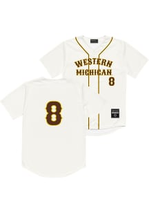 Boden Bishop  Western Michigan Broncos Mens White NIL Baseball Jersey