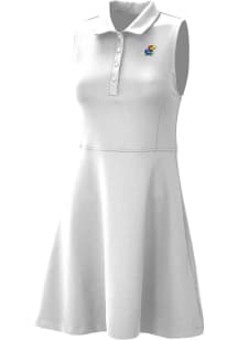 Columbia Kansas Jayhawks Womens White Heat Seal Match Short Sleeve Dress