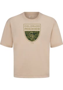 Levelwear Colorado Rockies Brown Signature Knit Buckler Short Sleeve Fashion T Shirt