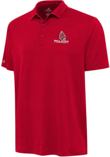 Antigua Ball State Cardinals Mens Red Reprocess Recycled Short Sleeve Polo