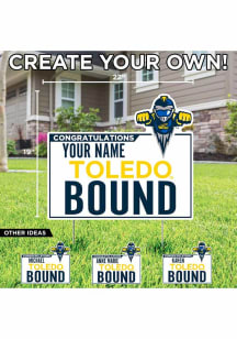 Toledo Rockets Custom Bound Yard Sign - White