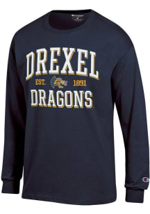Champion Drexel Dragons Navy Blue Est Date Jersey Long Sleeve T Shirt