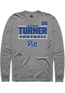 Ja’Kyrian Turner Pitt Panthers Graphite Football NIL Stacked Box Long Sleeve Player T Shirt