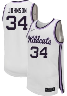 Nate Johnson  Nike K-State Wildcats White NIL Name And Number Jersey
