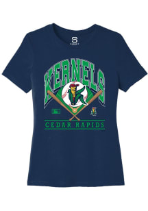 Summit Sportswear Cedar Rapids Kernels Womens Navy Blue Homefield Short Sleeve T-Shirt