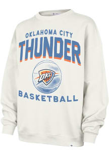 47 Oklahoma City Thunder Womens White Arched Cloud Crew Sweatshirt