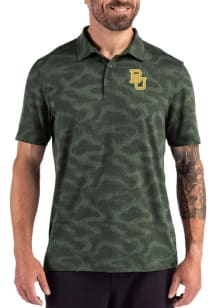 Cutter and Buck Baylor Bears Mens Green Camo Print Short Sleeve Polo