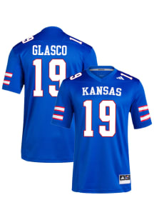 Corbin Glasco  Adidas Kansas Jayhawks Royal Blue NIL Name And Number Football Jersey