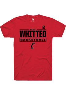 Paige Whitted Cincinnati Bearcats Red NIL Stacked Box Short Sleeve Player T Shirt
