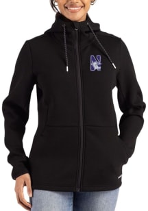Cutter and Buck Northwestern Wildcats Womens Black Epic Comfort Full Zip Light Weight Jacket