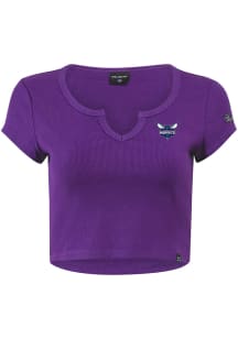 Hype and Vice Charlotte Hornets Womens Purple Cali Short Sleeve T-Shirt