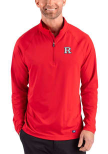 Cutter and Buck Rutgers Scarlet Knights Mens Red Prospect Epic Confidence Long Sleeve Qtr Zip Pull..