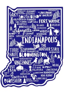 Indiana 2.5 in X 3.5 in Stickers - Blue
