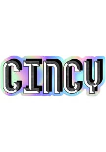 Cincinnati 2 in X 3 in Stickers - Silver